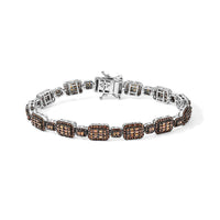 D''Joy Red Diamond 4.00 ctw Bracelet in Rhodium Over Sterling Silver (7.25 In)