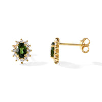 D''Joy Chrome Diopside, Moissanite Earrings in 14K YG Over Sterling Silver 2.00 ctw