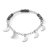 D''Joy Half Moon Charm Bracelet in Sterling Silver (7.00 In) 7.40 Grams