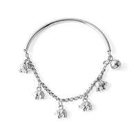 D''Joy Elephant Charm Bracelet in Sterling Silver (7.25 In) 9.10 Grams
