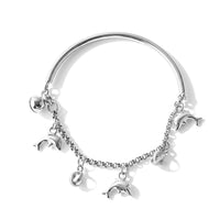 D''Joy Dolphin and Circle Charm Bracelet in Sterling Silver (7.25 In) 8.60 Grams