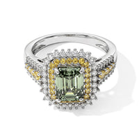 D''Joy Green Moissanite and Multi Gemstone 2.80 ctw Ring in Rhodium Over Sterling Silver (Size 9.0)