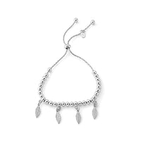 D''Joy Leaf Charm Bolo Bracelet in Sterling Silver 7.50 Grams