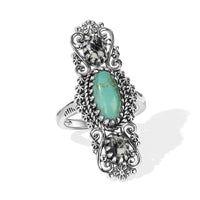 D''Joy Artisan Crafted Tahoe Nevada Turquoise, White Buffalo Ring in Sterling Silver (Size 10.0) 3.10 ctw