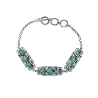 D''Joy Artisan Crafted Premium Tahoe Nevada Turquoise Bracelet in Sterling Silver (7.25 In) 4.80 ctw