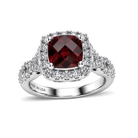 D''Joy Premium Usambara Color Change Garnet, Moissanite Ring in Rhodium Over Sterling Silver (Size 10) 2.50 ctw