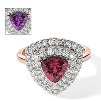 D''Joy Premium Usambara Color Change Garnet, Moissanite Ring in 18K Vermeil RG Over Sterling Silver (Size 10.0) 2.25 ctw