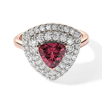 D''Joy Premium Usambara Color Change Garnet, Moissanite Ring in 18K Vermeil RG Over Sterling Silver (Size 10.0) 2.25 ctw