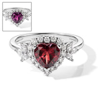 D''Joy Premium Usambara Color Change Garnet, Moissanite Ring in Rhodium Over Sterling Silver (Size 10.0) 2.00 ctw
