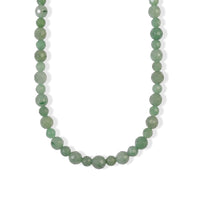 EverTrue Green Aventurine 165.00 ctw Beaded Necklace in Stainless Steel 20 Inches