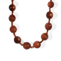EverTrue Gold Sandstone 410.00 ctw Beaded Necklace in Platinum Bond 20 Inches