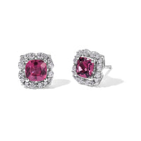 D''Joy Premium Usambara Color Change Garnet, Moissanite Earrings in Rhodium Over Sterling Silver 2.20 ctw