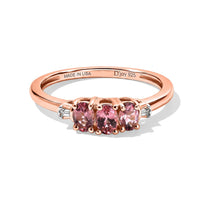 D''Joy Premium Pink Tourmaline and Diamond 0.55 ctw Ring in 18K Vermeil Rose Gold Over Sterling Silver (Size 7.0)