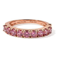 D''Joy Premium Pink Tourmaline 1.15 ctw Band Ring in 18K Vermeil Rose Gold Over Sterling Silver (Size 7.0)