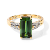 Luxoro 10K Yellow Gold AAA Sapo Green Tourmaline, Diamond (I2) (0.16 cts) Ring (Size 10.0) 3.90 ctw