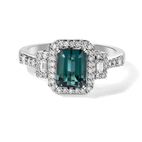 Luxoro 10K White Gold AAA Monte Belo Indicolite, Diamond (I2) (0.47 cts) Ring (Size 10.0) 2.35 ctw