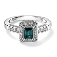 Luxoro 10K White Gold AAA Monte Belo Indicolite, Diamond (I2) (0.48 cts) Ring (Size 10.0) 1.50 ctw