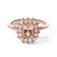 D''Joy Premium Marropino Morganite and Multi Gemstone Ring in 18K Vermeil RG Over Sterling Silver (Size 10.0) 1.90 ctw