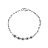 D''Joy AAA Monte Belo Indicolite, Moissanite Bracelet in Rhodium Over Sterling Silver (7.25 In) 1.35 ctw