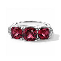 D''Joy Premium Tanzanian Raspberry Garnet, Moissanite Ring in Rhodium Over Sterling Silver (Size 10.0) 4.60 ctw