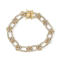 Luxuriant Lab Grown Diamond  Fancy Bracelet (Size - 7.25) in 18K YG VermeilSterling Silver ,  Silver Wt. 20 g 2.00 ctw