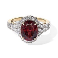 Certified & Appraised 10K Yellow Gold AAA Usambara Color Change Garnet, Luxuriant Lab Grown Diamond (GH, SI) (0.70 cts) Ring (Size 6.0) 4.15 ctw