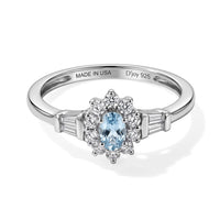 D''Joy Santa Maria Aquamarine, Moissanite Ring in Rhodium Over Sterling Silver (Size 7.0) 0.60 ctw