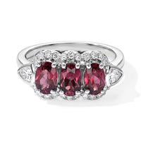 D''Joy Premium Usambara Color Change Garnet, Moissanite Ring in Rhodium Over Sterling Silver (Size 10) 2.20 ctw