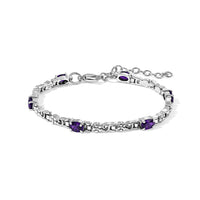 EverTrue African Amethyst 3.10 ctw Bracelet in Stainless Steel (6.50 In)