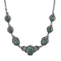 Green Aventurine 120.00 ctw Necklace in Silvertone 18-20 Inches