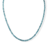 D''Joy Blue Zircon  Necklace (Size - 18) Sterling Silver 95.00 ctw