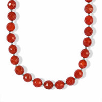 EverTrue Carnelian 245.00 ctw Beaded Necklace in Platinum Bond 20 Inches