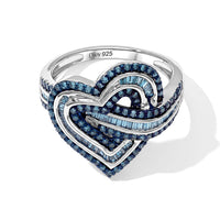 D''Joy Diamond Heart Ring in Rhodium Over Sterling Silver (Size 10.0) 1.00 ctw