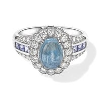 EverTrue Santa Maria Aquamarine and Multi Gemstone 4.25 ctw Ring in Platinum Bond (Size 9.0)