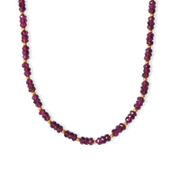 D''Joy Premium Radiant Ember Garnet Beaded Necklace (18-20 Inches) in 18K Vermeil YG Over Sterling Silver 80.00 ctw