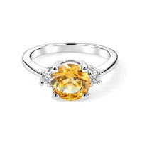 Brazilian Citrine and Simulated Diamond 1.94 ctw Ring in Sterling Silver (Size 7.0)