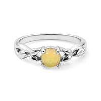 White Moonstone 0.36 ctw Ring in Sterling Silver (Size 7.0)