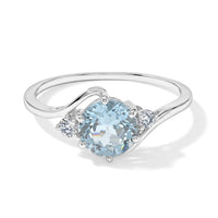 Aquamarine and Simulated Diamond 1.07 ctw Ring in Sterling Silver (Size 7.0)