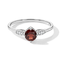 Mozambique Garnet and Simulated Diamond 0.90 ctw Ring in Sterling Silver (Size 7.0)