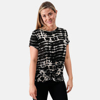White Lily Patch Multi Twist Front Top - M