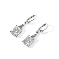 D''Joy Moissanite & Tanzanite 5.35 ctw Earrings in Rhodium Plating Over Sterling Silver