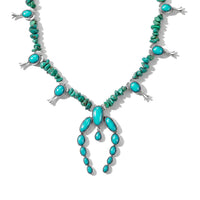 D''Joy Artisan Crafted Premium Tahoe Nevada Turquoise 102.40 ctw Beaded Necklace in Sterling Silver 18-20 Inches