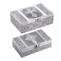 "Horse Embossed Aluminium Oxidized Set of x Nesting Storage Boxes Size : 7.8x5.3x2.75 inch 6.5x4x1.5 inch"