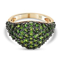 Chrome Diopside 2.67 ctw Ring in 14K Yellow Gold Over Sterling Silver (Size 6.5)