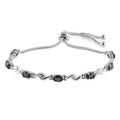 Brazilian Smoky Quartz Bolo Bracelet in Stainless Steel 2.75 ctw - Sticky add to cart bar