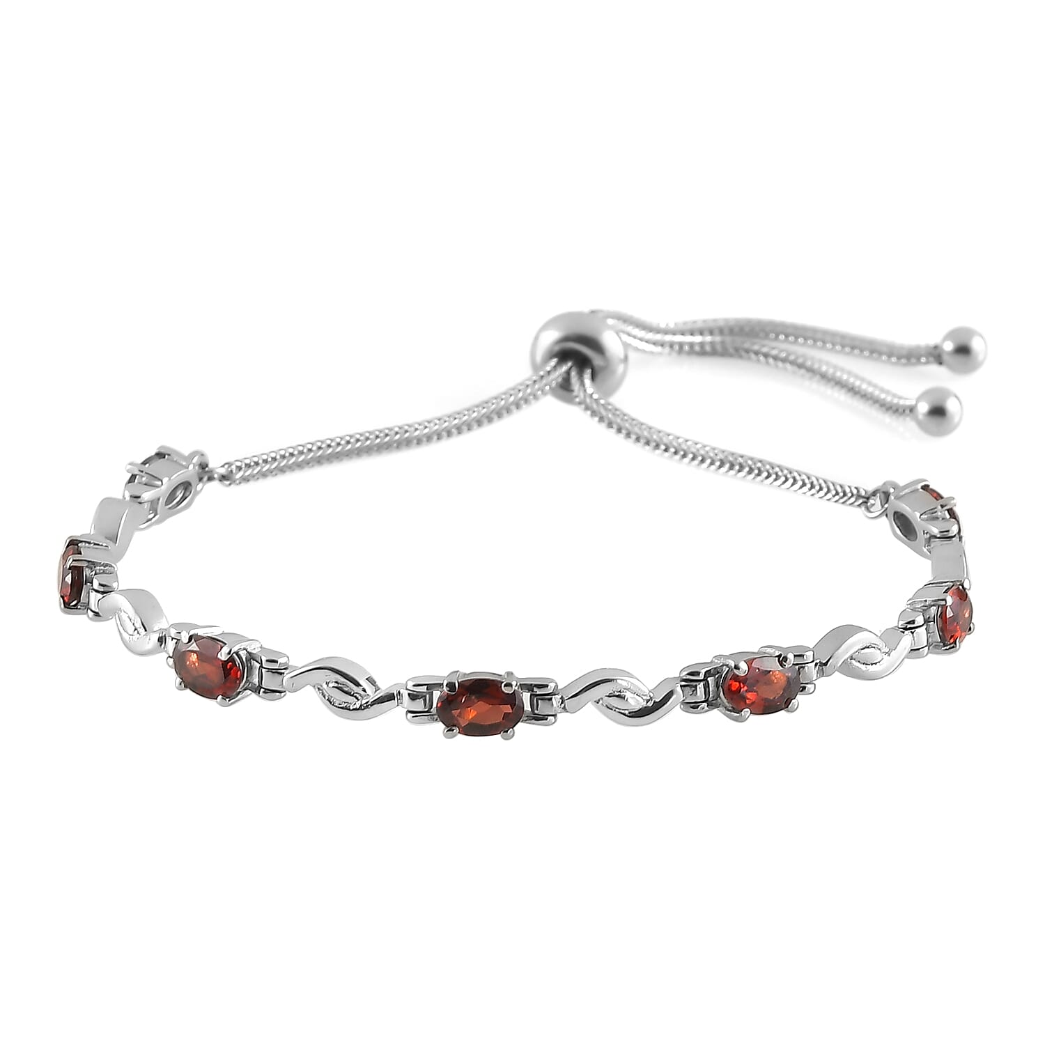 Brazilian Smoky Quartz Bolo Bracelet in Stainless Steel 2.75 ctw