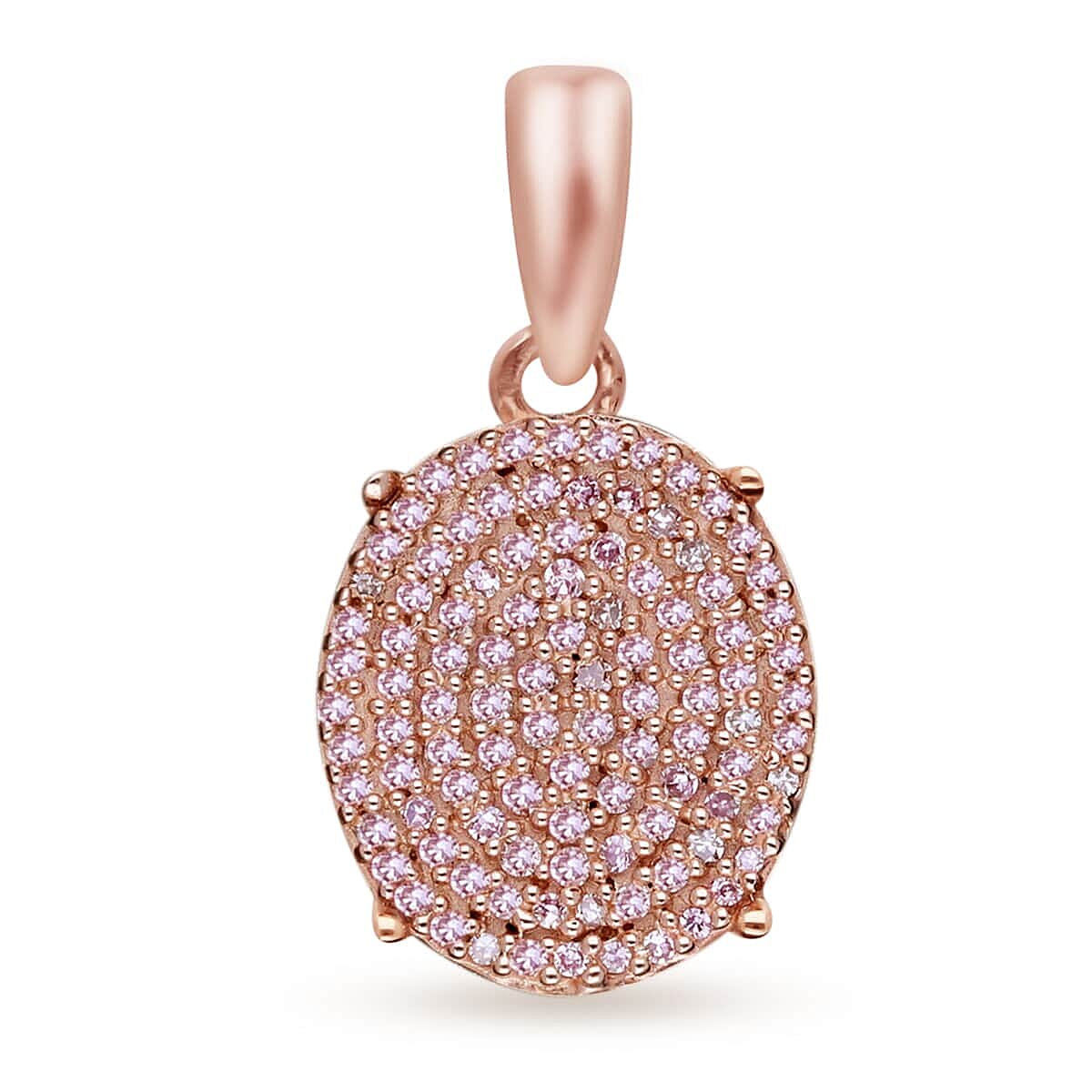 Luxoro 10K Rose Gold I3 Natural Pink Diamond Cocktail Pendant 0.33 ctw