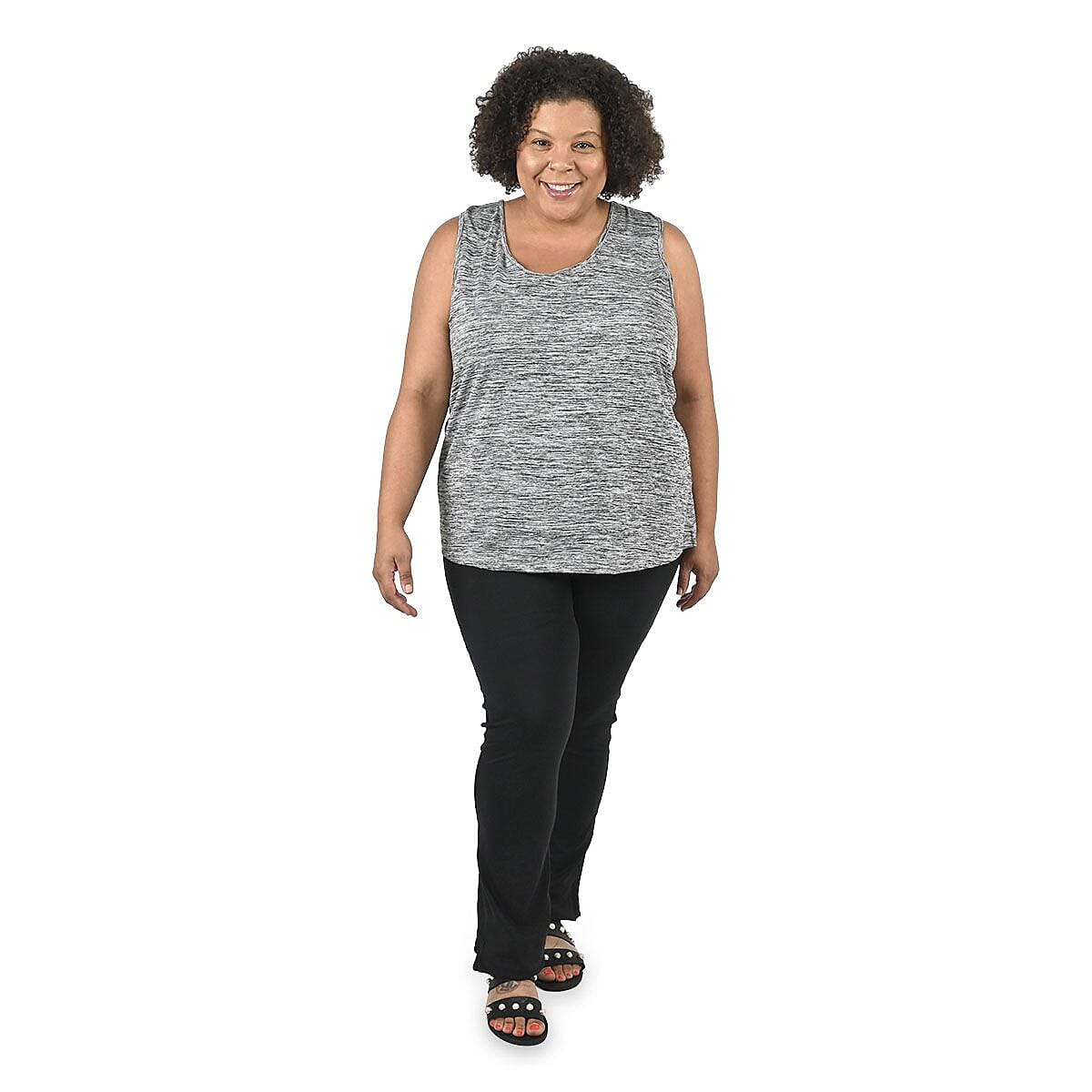 TAMSY Gray Basic Racerback Knit Tank - Small