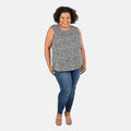 TAMSY Zebra Print Basic Scoop Neck Knit Tank - Small - Sticky add to cart bar