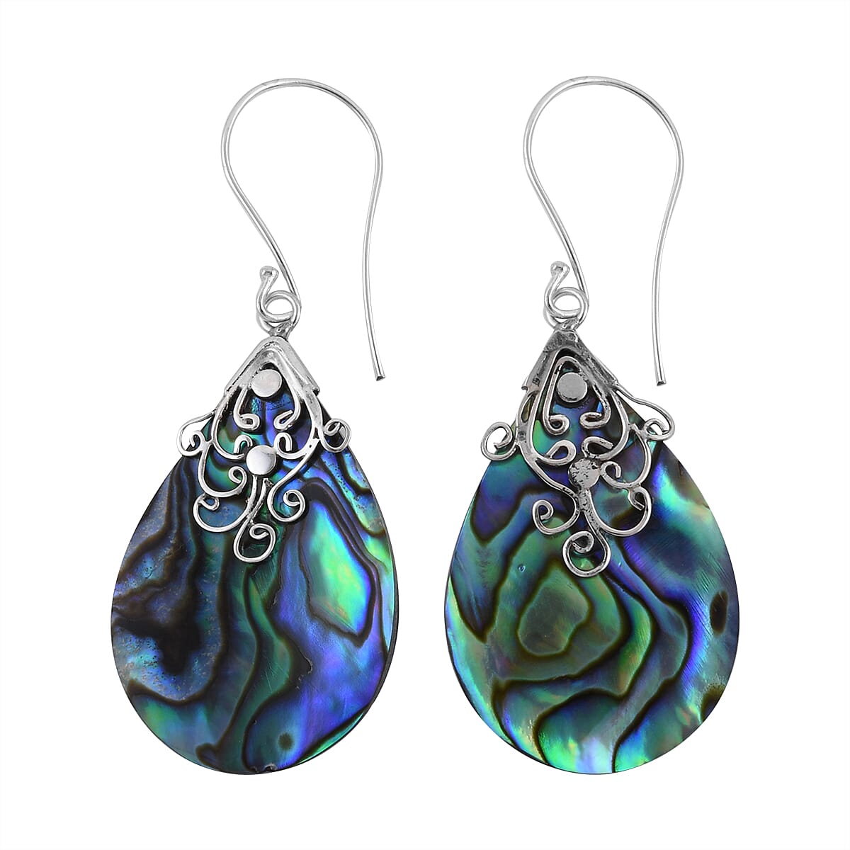 Scroll Drop Earrings in Sterling Silver